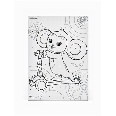 Картина по номерам с подрамником «Чебурашка на самокате», 21×15 см