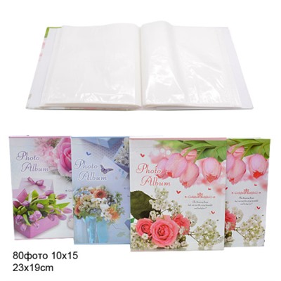 Фотоальбом 80 фото 10x15 Цветы / 9082 /уп 48/