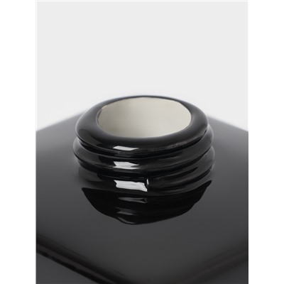 Аксессуары для ванной SAVANNA Square, 3 предмета, дозатор для мыла, стакан, подставка, чёрные