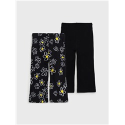 Брюки детские трикотажные для девочек, 2 пары в комплекте