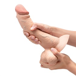 Телесный анальный фаллоимитатор Slipskin 9’’ Curved - 22 см.