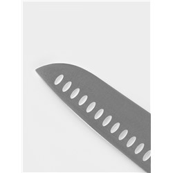 Нож кухонный сантоку Hinshitsu, нержавеющая сталь, лезвие 17.8 см, длина 29.5 см, чёрный