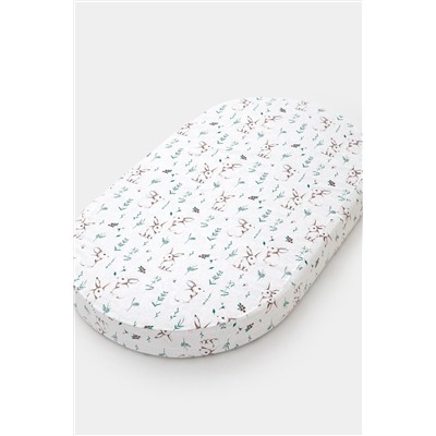 Простыня на резинке из бязи на овальный матрас 125х75 арт. ПРГ-ОВ/зайка