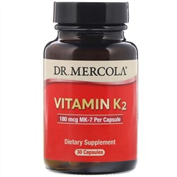 Dr. Mercola, Витамин K2, 180 мкг, 30 капсул