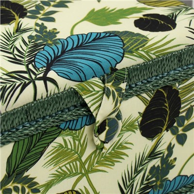 Шкатулка для рукоделия и шитья «Тропические листья на зелёном», хранение ниток, иголок, мелочи, 19×26×14.5 см