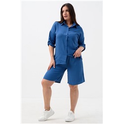 Комплект женский (рубашка_шорты) 52523 (Индиго)