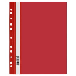 Скоросшиватель А4 пластиковый с перфорацией красный ММ-30729 (355677) Стамм