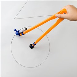 Набор для школьной доски (линейка 100см, треугольник 30°, треугольник 45°, транспортир, циркуль), пластик, желтый, коробка НД-13041 Стамм