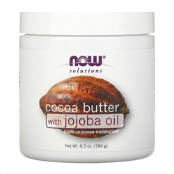 Now Foods, Solutions, масло какао и масло жожоба, 184 г (6,5 унции)