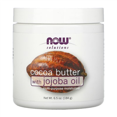 Now Foods, Solutions, масло какао и масло жожоба, 184 г (6,5 унции)