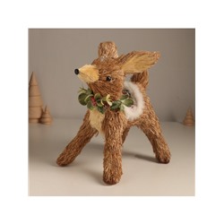 Фигурка новогодняя «Оленёнок в новогодней накидке», 18×15×21 см