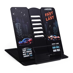 Подставка для учебников и книг "Fast Or Last" 20x19 см, металлическая окрашенная, вес 430 г, с противоскользящими ножками, с полноцветным рисунком, в пластиковом пакете с европодвесом