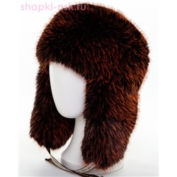 Лама экомех чернобурка Ушанка женская флис (56-58)
