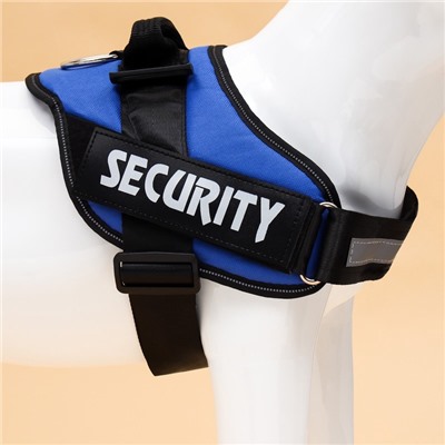 Шлейка К9 мягкая светоотражающая, размер L, ОГ 68-80 см, вес 17.5-32.5 см, синяя