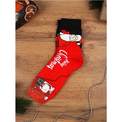 Носки р. 35-40 Новый год  / L826 /уп 10/400/1200/ ОДНА ПАРА/ МАРКА