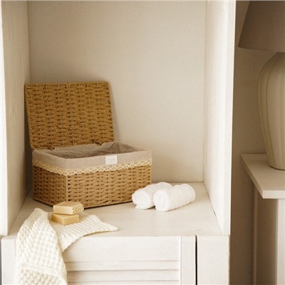Корзина для хранения SL Home, плетёная, ручной работы, 30×20×15.5 см