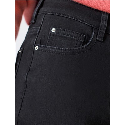 Джинсы mom-fit из эластичного денима на флисе