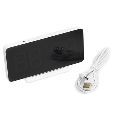 Часы электронные настольные, USB, календарь, подсветка, будильник, термометр, на подвесе