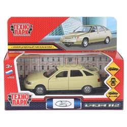 Машина металл Ваз-2112 12 см, двери, багаж, беж, коробка
