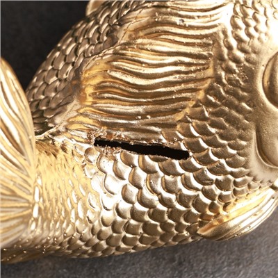 УЦЕНКА Копилка «Рыбка» золотая, 20×12×15 см