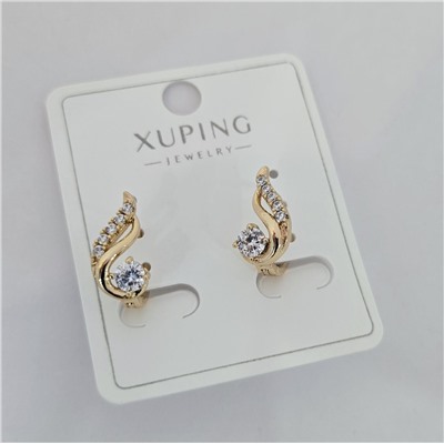 Серьги коллекция "Xuping" покрытие позолота, вставка: фианиты, арт.004.081