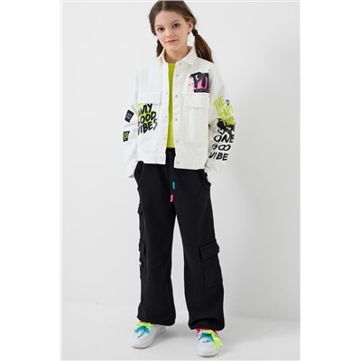 Куртка текстильная джинсовая для девочек PLAYTODAY, 1241595