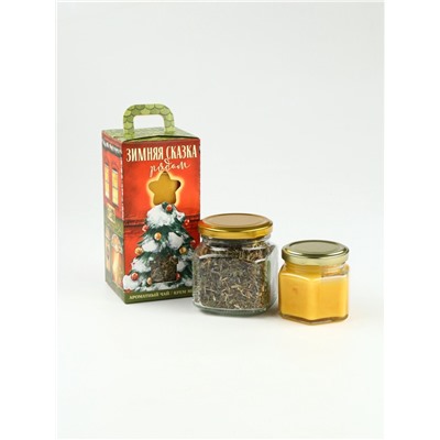 Подарочный набор новогодний «Зимняя сказка», чай, крем-мёд