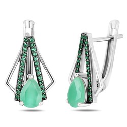 Серьги, изумруд берилл , наноизумруд, SL-RIC108