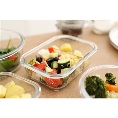 Контейнер двухсекционный из жаропрочного стекла Cook and Freeze, 200/300 мл, 17,5х13,5х6 см, цвет МИКС