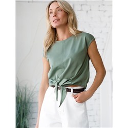 Топ из облегченного хлопкового полотна на завязках