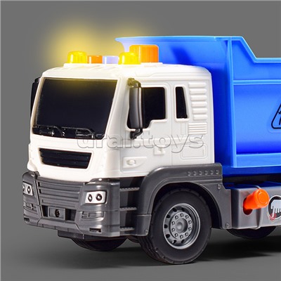 Машина "Самосвал" 1:16 (свет, звук) в коробке (цвет синий)