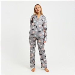 Пижама (рубашка, брюки) женская KAFTAN «Елки», размер 40-42