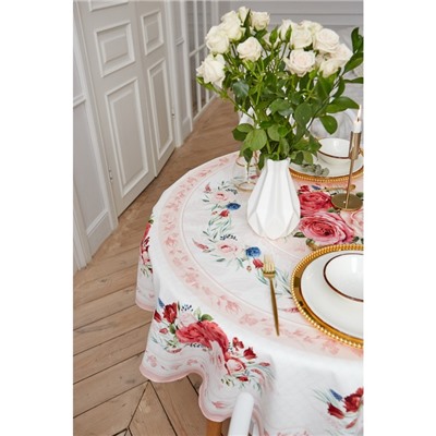 Скатерть круглая «Этель. Розы», d=160 см, 100 % хлопок, саржа 190 г/м²