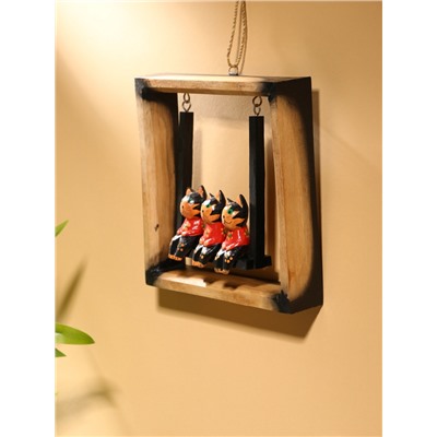 Сувенир интерьерный «Кошки на качелях», 19×19 см, дерево