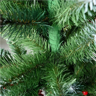 Искусственная ёлка с ягодами и инеем «Принцесса», 180 см, ПВХ ветки отгибаются