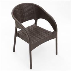 Кресло RATTAN Ola Dom, пластик, 58×62×80.5 см, коричневое