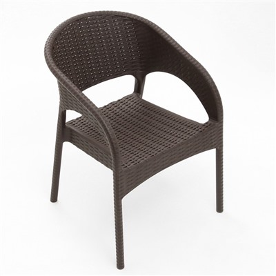 Кресло RATTAN Ola Dom, пластик, 58×62×80.5 см, коричневое