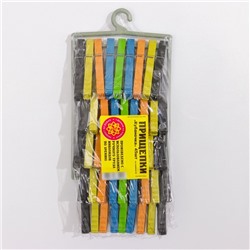 Прищепки бельевые на подвеске «Кубаночка», 8 см, 45 шт., цвет МИКС