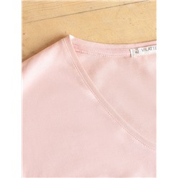 Свободная футболка с V-вырезом и цельнокроеным рукавом из 100% хлопка