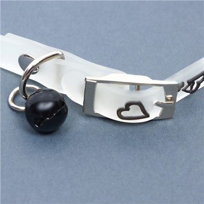 Ошейник «Нежные сердца» (люминесцентный), светящийся в темноте, 30×1 см, ОШ 19-26 см, микс