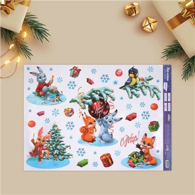 Наклейки на окна многоразовые «Новый год: Загадай желание», 50×70 см