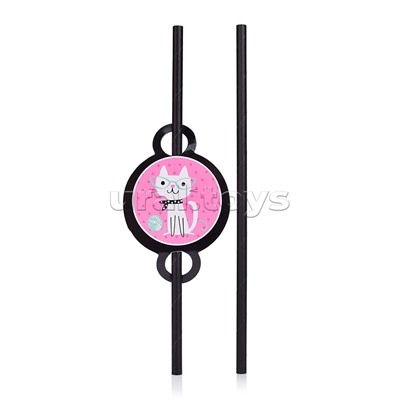 Набор посуды одноразовой "Гламурный кот" трубочки (10 шт)