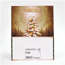Пакет подарочный новогодний ламинированный «Ёлочка в лесу»,18×23×10 см