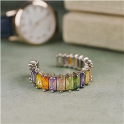 Кольцо разъемное бижутерия с цветными камнями, арт.007.178