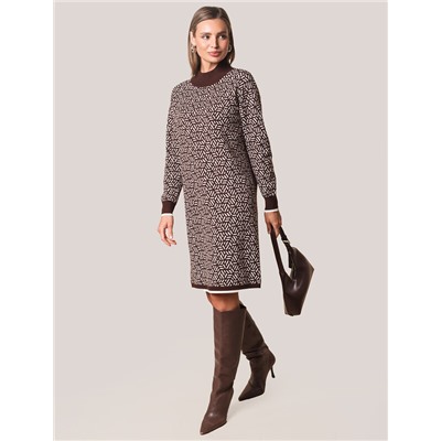 Платье жаккардовой вязки с кашемиром