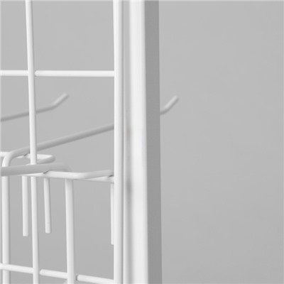 Стойка с сеткой, двухсторонняя, в комплекте 96 крючков для семян, 63×72×183 см, белая
