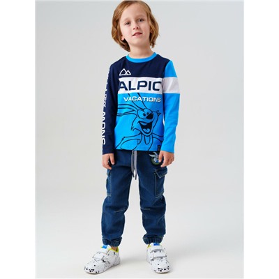 Фуфайка трикотажная для мальчиков (футболка с длинными рукавами)