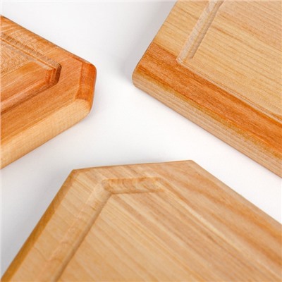 Набор досок разделочных Дарим Красиво «Ромб», 3 шт., 36×22×1.8 см, 32×20×1.8 см, 28×18×1.8 см, подставка, дерево