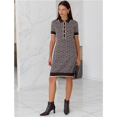 Платье жаккардовой вязки с кашемиром