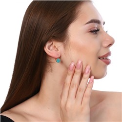 Серьги ювелирная бижутерия, коллекция "Дубай" покрытие позолота, цвет камня: бирюзовый, арт. 847.567